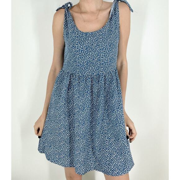 Women's Blue Floral Ditsy Mini Sun Dress Size Small - Picture 1 of 3